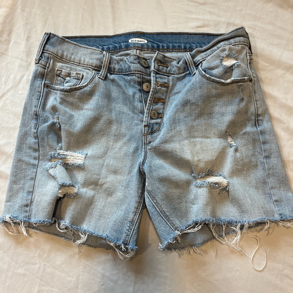 Old Navy Blue Jean Shorts Distressed Style